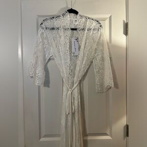 SS Weddings Lace Bridal Robe
